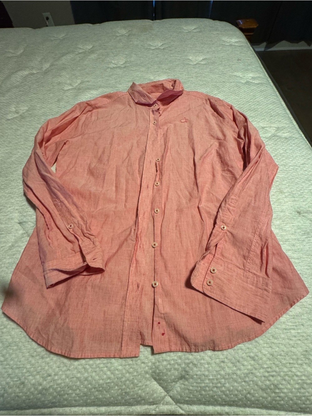 Augusta National ladies  Coral Long-Sleeve Button-Up Shirt